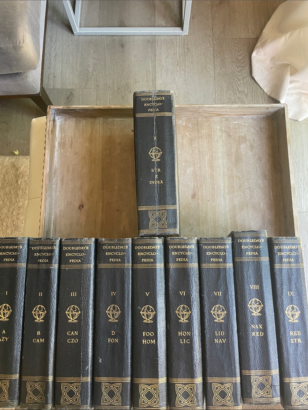 Classic Black Decorative Book Set - Doubleday's Encyclopedia ( all 10)